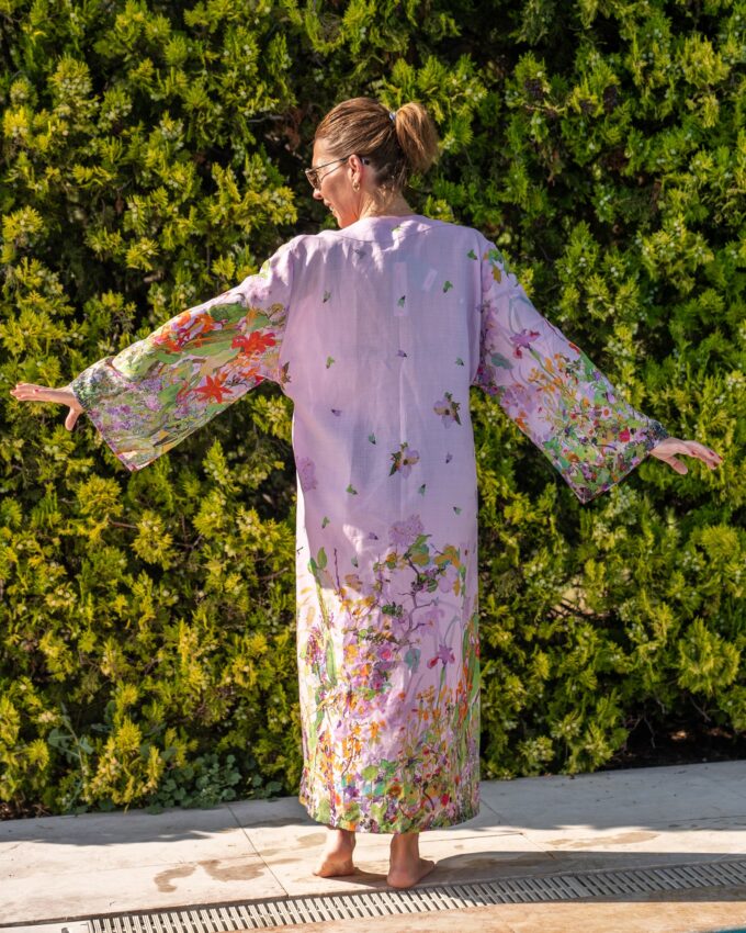 Floral Cover Up Lila Keten Kimono